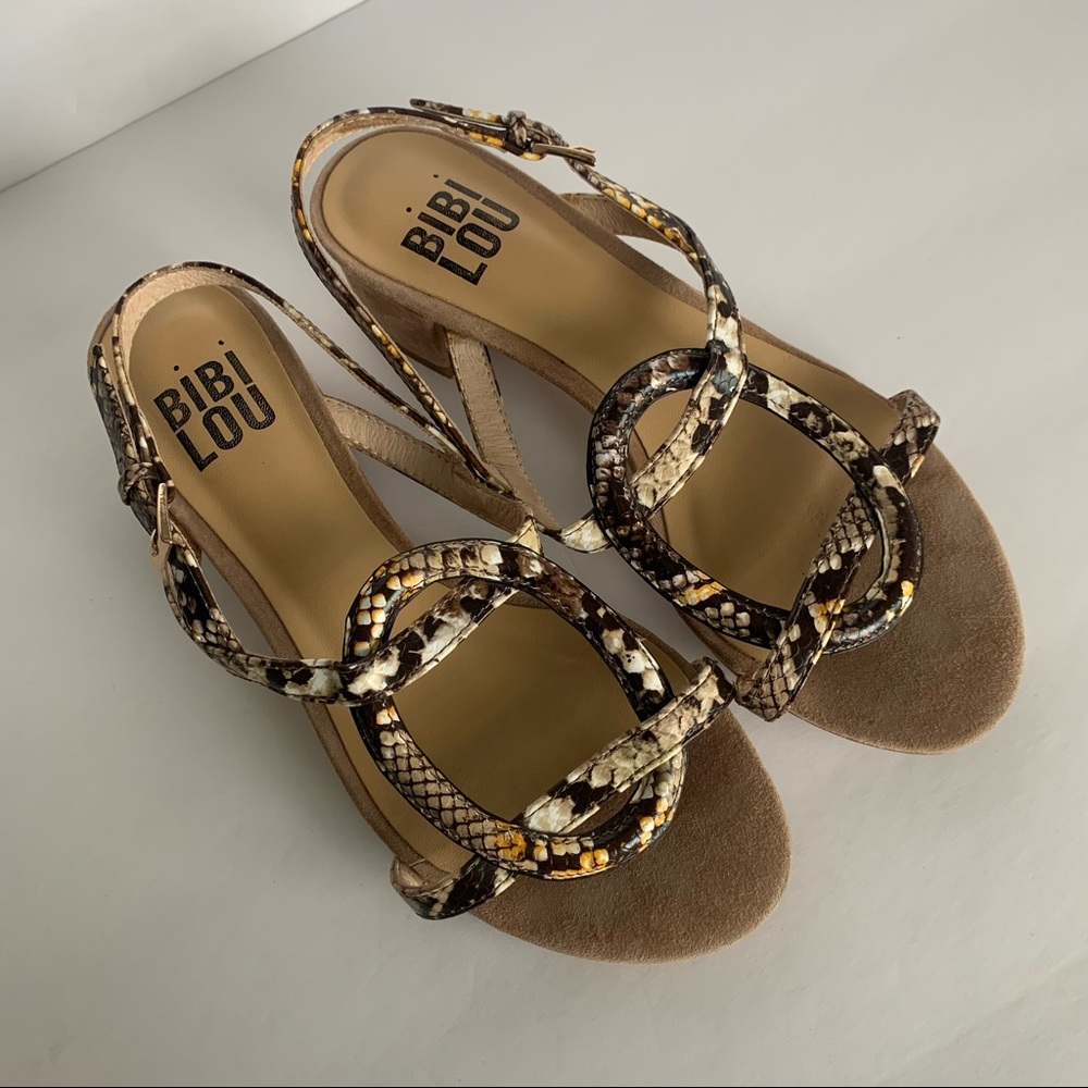 Bibi Lou Snakeskin Heeled leather and suede Sandals
